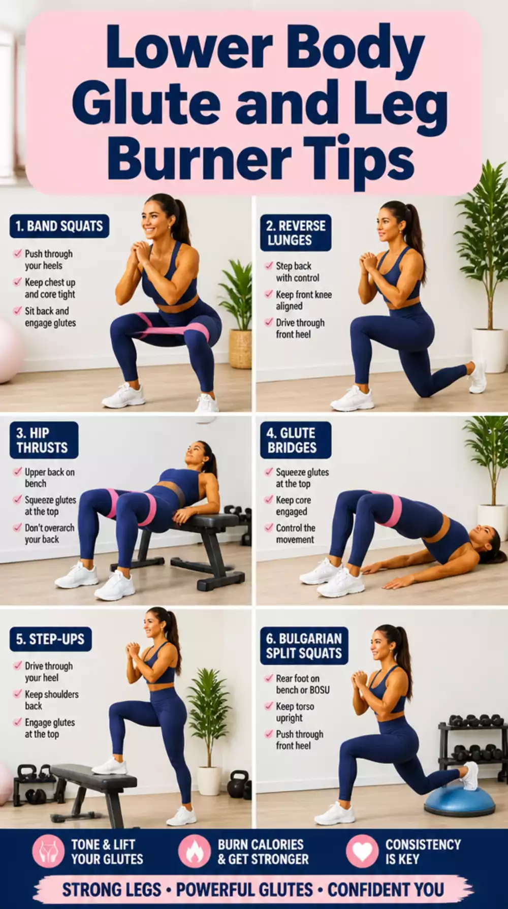 Home Workout Plan Tuesday Lower Body Glute and Leg Burner for Women
